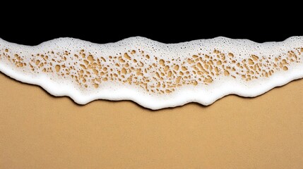 Wall Mural - Foam washing over sand on a black backdrop for product visuals or header backgrounds