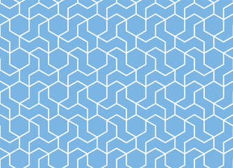 Leinwandbilder - The geometric pattern with lines. Seamless vector background. White and blue texture. Graphic modern pattern. Simple lattice graphic design
