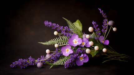 Poster -  nature-inspired lavender and fern bouquet