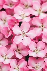 Wall Mural - Many pink blossoms in bloom, possibly used for floral designs; many blurred background flowers