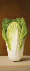 Wall Mural - Napa cabbage on a table with blurred background, for healthy food or nutrition concepts