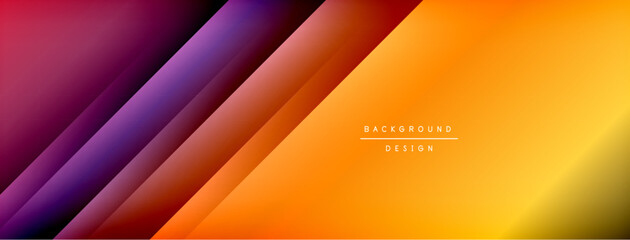 Fototapete - Dynamic shadow lines with gradient colors geometric background