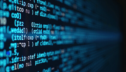 Abstract Blue Code Lines Software Development Programming Digital Technology Background