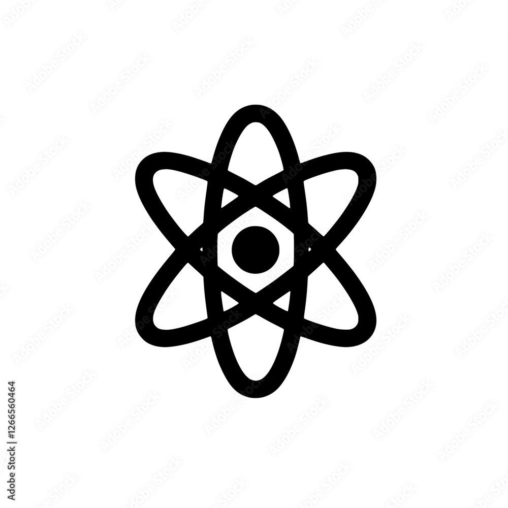 Atomic Symbol: A simple, yet powerful black and white illustration of ...