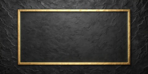 Poster - Elegant Gold Frame on Dark Textured Background for Luxury Designs