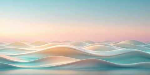 Aufkleber - Pastel-colored undulating landscape with a tranquil, serene atmosphere
