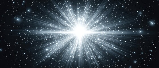 Wall Mural - A cosmic burst of blue stars illuminates the abstract space background
