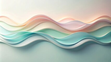 Wall Mural - Abstract Pastel Wave Background Design Featuring Smooth Curves and Gradient Colors