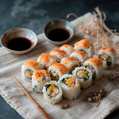 Sticker - sushi on a white plate