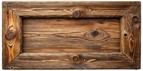 Poster - Rustic Wooden Frame with Weathered Texture and Natural Knots, Ideal for Vintage or Rustic Designs