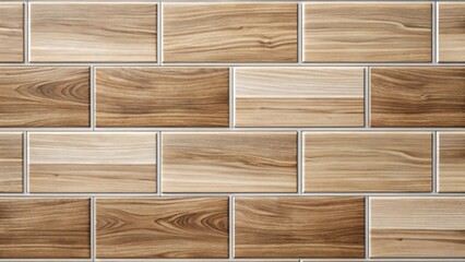 Aufkleber - High-resolution image showcasing a seamless pattern of rectangular tiles with a wood grain texture and subtle grout lines for design applications