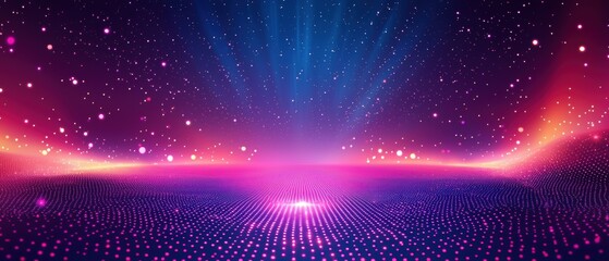 Wall Mural - Bright blue starbursts glow in a cosmic space design. Generative AI