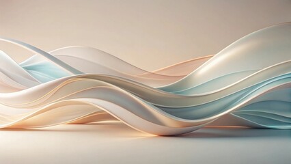 Wall Mural - Abstract Pastel Wave Forms  Elegant, Flowing Curves in Soft Hues for Design Backgrounds