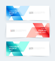Wall Mural - geometric banner design with vector presentation template.