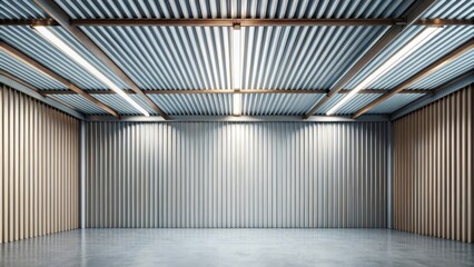 Poster - Modern Industrial Interior Design with Metal and Wood Accents Featuring a Sleek and Minimalist Aesthetic