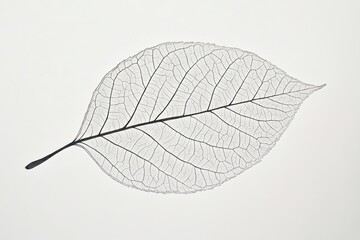 Wall Mural - Skeleton leaf, nature detail, white background, botanical study