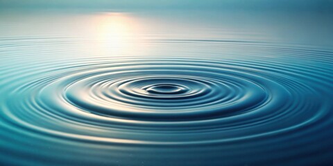 Aufkleber - Serene Aqua Ripples A Study in Circular Water Patterns Formed by a Single Drop on a Calm Surface Under a Soft Light