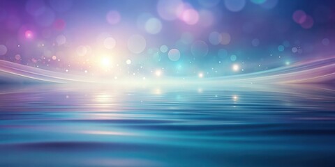 Leinwandbilder - Serene Waterscape  A Dreamlike Vista of Tranquil Ocean and Glimmering Lights Reflecting on a Calm Surface