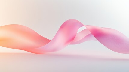 Wall Mural - elegant flowing pink ribbon on soft background for creative use