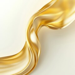 Wall Mural - flowing gold fabric with soft waves on a bright background