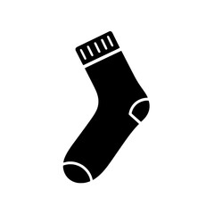 Wall Mural - Single Sock Icon: A simple, yet versatile black silhouette of a single sock, perfect for various design projects related to apparel, fashion, or everyday objects.  