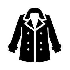 Wall Mural - Double-breasted Coat Icon: A sleek, minimalist icon depicting a classic double-breasted coat, perfect for fashion, apparel, or winter themes.