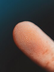 Fototapete - Cutting-Edge Biometric Security Interface Macro Close-Up Fingerprint Textures - Digital Identity Verification for Advanced Authentication Systems in Modern Tech Industries