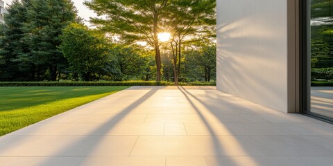 Aufkleber - Modern Eco-Minimalist Commercial Complex with Glass Curtain Walls Sustainable Design and Nature Integration for Business Innovation and Green Infrastructure