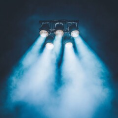 Aufkleber - Modern Theatrical Lighting Design LED Beam Effects Through Atmospheric Haze on Metal Rigging - Cutting-Edge Entertainment Production and Technical Excellence Showcasing