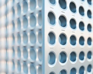 Leinwandbilder - Textured Minimalist Architectural Facade Modern Perforated Metal for Contemporary Urban Design - Commercial Application in Sustainable Construction and Innovative Space Planning