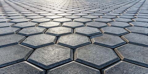 Aufkleber - Hexagonal Paving Stone Surface Texture A Detailed View of Geometric Patterned Ground
