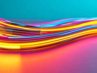 Poster - High-Contrast LED Circuit Artwork Dynamic Waves of E-Sports Connectivity for Digital Collaboration and Modern Gaming Industry Solutions