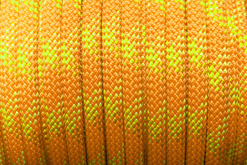 Climbing orange rope as a texture