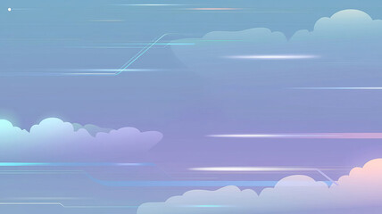 Wall Mural - a soft and calming pastel sky background with clouds.