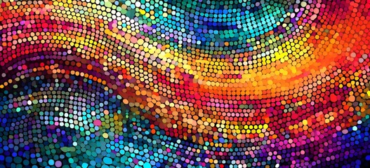 Wall Mural - Art painting abstract background Vibrant Colorful abstract rainbow background with halftone dots and artistic wave pattern.