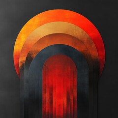 Wall Mural - Colorful Abstract Art with Gradients of Orange, Red, Yellow and Black Background for Modern Decorative Use