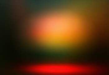 Poster - A grainy textured background with a smooth color gradient. Dark green and brown edges softly transition to a bright orange center. A red gradient glow at the bottom adds depth.