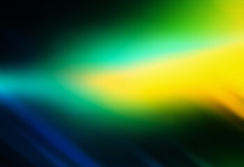 Poster - A grainy texture gradient background featuring a blend of vibrant green, yellow, and blue hues transitioning into a darker, almost black area.