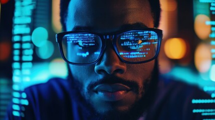 focused programmer working late at night