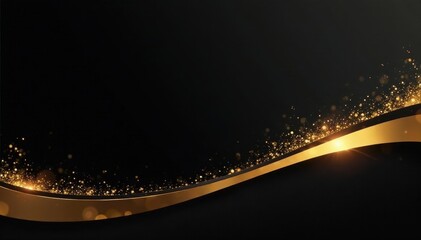 Wall Mural - Bold black & gold gradient vectors, luxury style, background, banner, vector