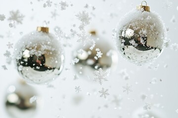 Canvas Print - A group of colorful Christmas ornaments hang from the ceiling, perfect for decorating homes and offices