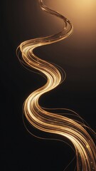 Aufkleber - A stunning wallpaper featuring elegant golden waves flowing across a deep, dark background