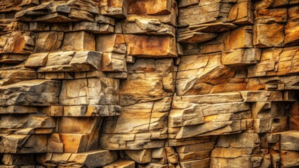 Aufkleber - Abstract Textured Stone Wall A Rugged and Earthy Background Image Featuring Irregularly Shaped Blocks of Varied Hues