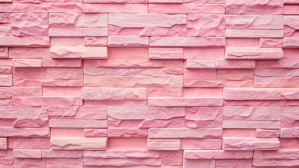 Aufkleber - Pastel Pink Stone Wall Texture A Detailed Close-Up View of Rectangular Blocks
