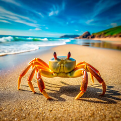 Wall Mural - crab on the beach