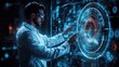 © Balerinastock - Scientist Interacting with Futuristic Holographic Interface