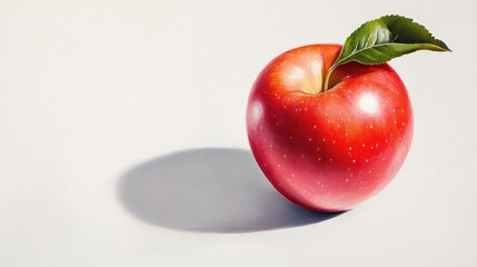 Wall Mural - Red apple, still life, light background, healthy food, website banner