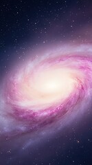 Wall Mural - Elegant View of a distant galaxy with swirling arms glowing in shades of blue and purple vast and majestic cosmic wonder 