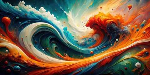 Aufkleber - Abstract Swirling Vibrant Hues A Symphony of Color and Texture in Motion