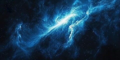 Wall Mural - blue spiral galaxy cosmic art